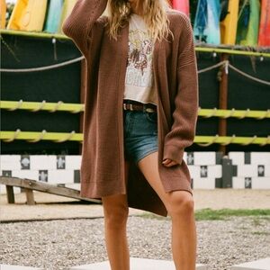 NWT O'Neill Tan Chevron Knit Cardigan XS